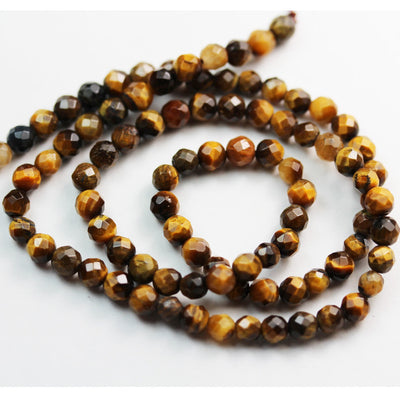 Golden Tiger eye, 3mm Faceted Round Gemstone Strand, One full strand , about 100 bead,0.6mm hole