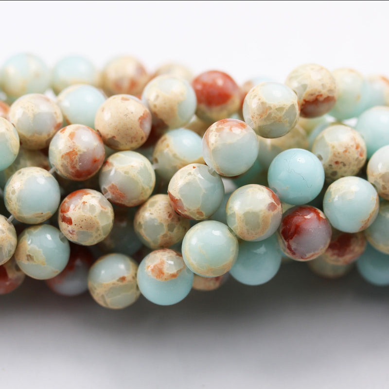 Imperssion jasper,8mm Round Blue Jasper Gemstone,One full strand Beads,16inch, about50 beads, 1mm hole