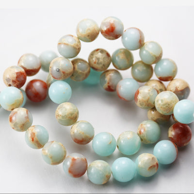 Imperssion jasper,8mm Round Blue Jasper Gemstone,One full strand Beads,16inch, about50 beads, 1mm hole