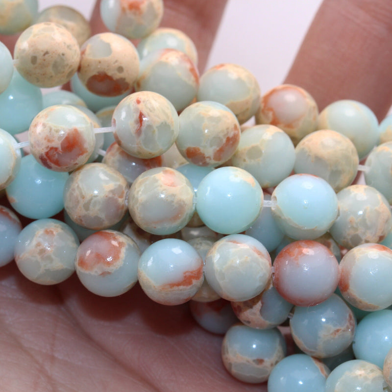 Imperssion jasper,8mm Round Blue Jasper Gemstone,One full strand Beads,16inch, about50 beads, 1mm hole