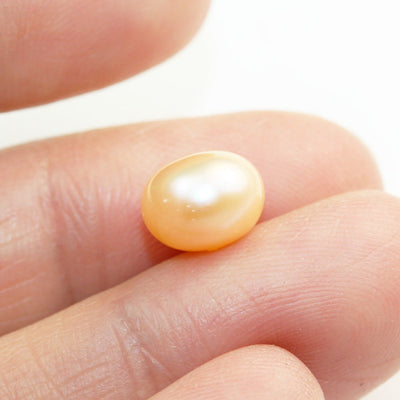 Freshwater Pearl, 8-9mm AAA Half Drilled Rose Color Button Round Pearl Studs , for Making earring/Ring , hole 1mm