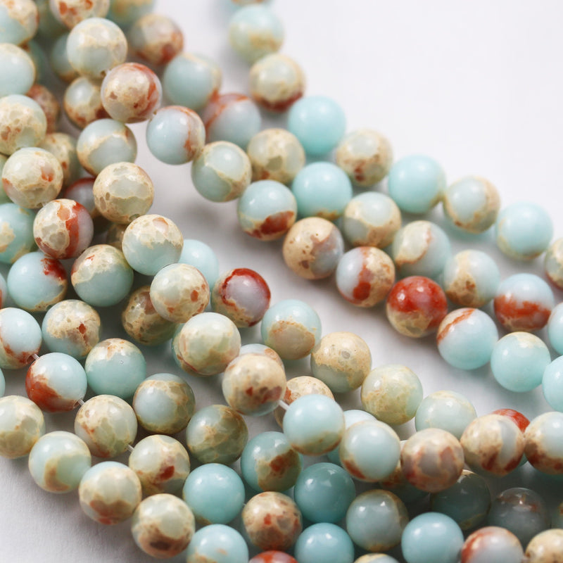 Imperssion jasper,8mm Round Blue Jasper Gemstone,One full strand Beads,16inch, about50 beads, 1mm hole