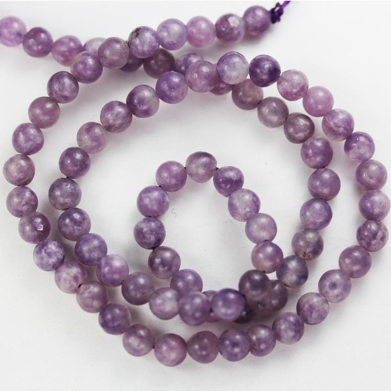 Lepidolite, 4mm Round Beads Gemstone Strand, One full strand ,0.6mm hole, about 100 beads