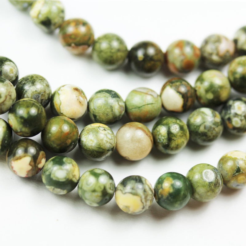 Green Rhyolite, 6mm Round Natural Gemstone Beads, One full strand 16inch, about 65 beads, 0.6mm hole