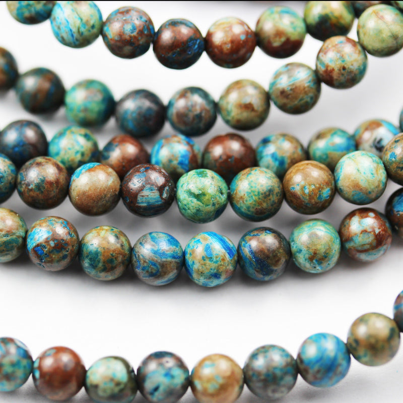 10mm Round Blue Calsilica Jasper ,Aqua Terra Jasper Gemstone Beads, 16 inch, 1mm hole, about 40pcs