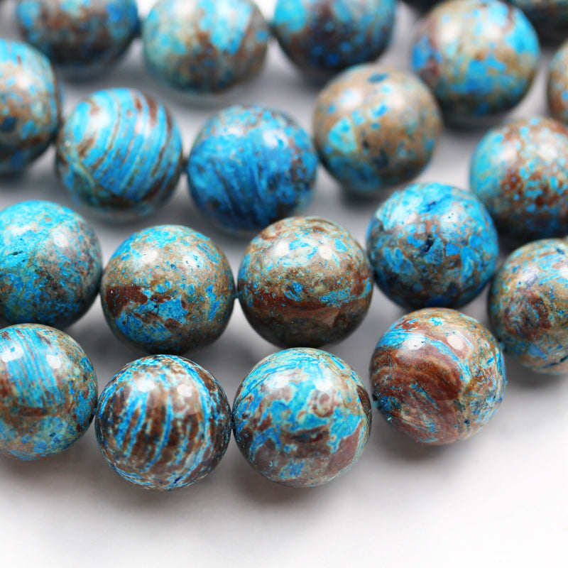 10mm Round Blue Calsilica Jasper ,Aqua Terra Jasper Gemstone Beads, 16 inch, 1mm hole, about 40pcs