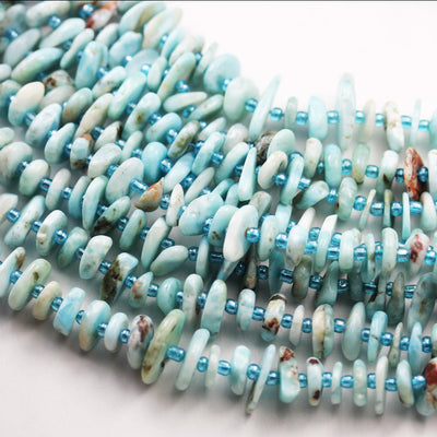 Natural Larimar, 9-11mm One full strand Nugget Shape Gemstone Beads Strand, 1mm hole, 16inch