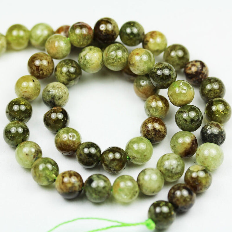 Green garnet, 6mm Green Round Gemstone Strand, 15.5inch, about65beads, 1mm hole