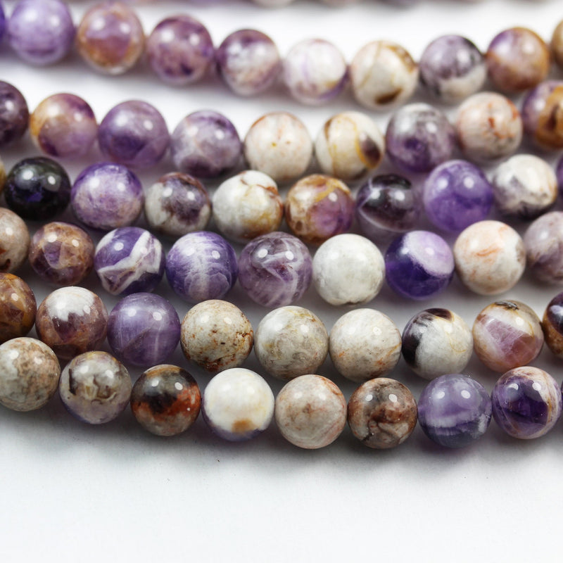 Natural Chevron Amethyst ,8mm Round Natural Gemstone Beads One full strand ,about 50pcs beads , 16"