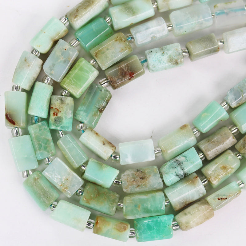 Natural Australia Chrysoprase 10*7mm Tube Shape Gemstone Beads,16",  about 32 beads, 1mm hole