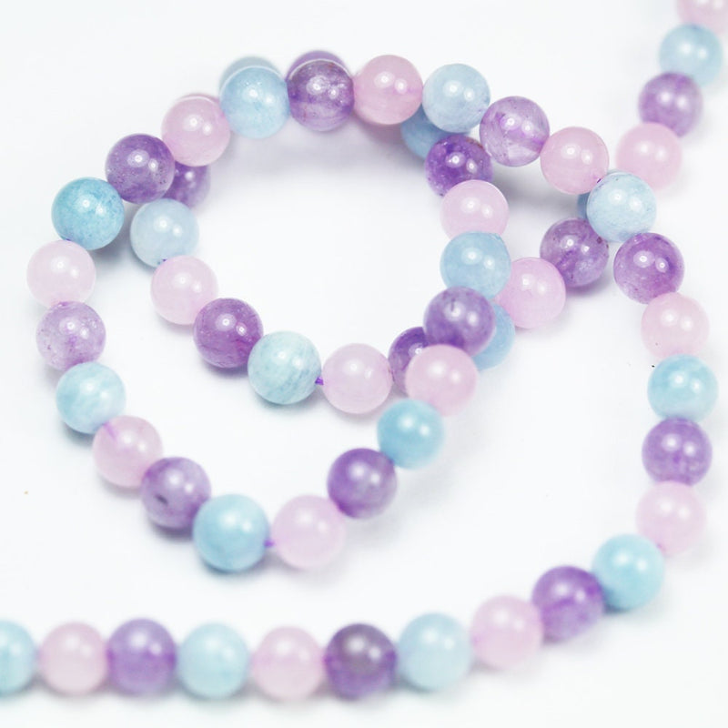 One full strand 6mm round aquamarine,rose quartz,amethyst gemstone, Gemstone beads, hole 0.8mm,16"