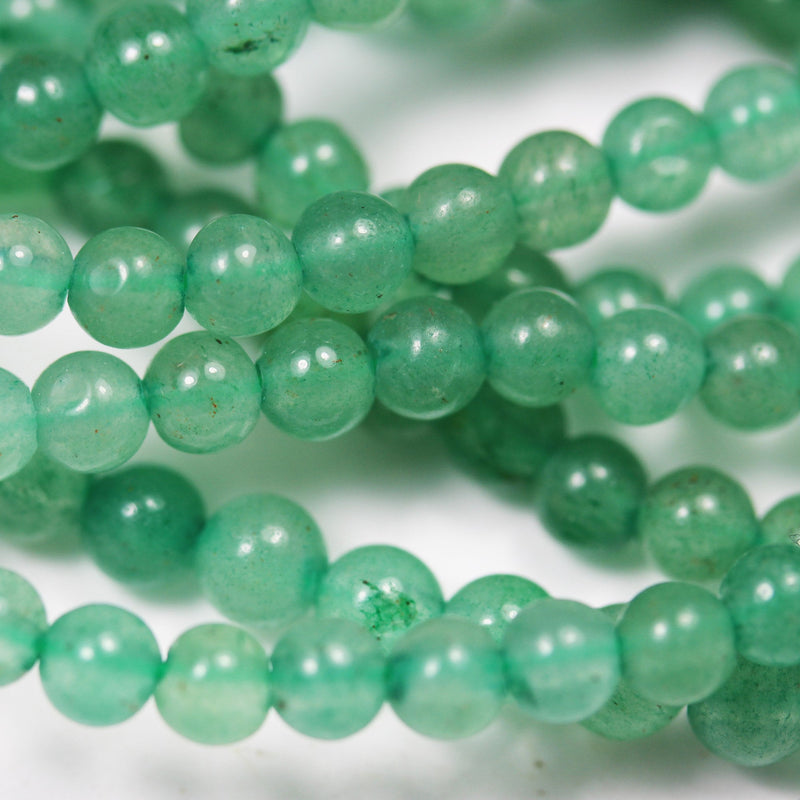 Green Aventurine, 4mm Round Gemstone Strand, 15.5inch , about 100 beads , 0.8mm hole