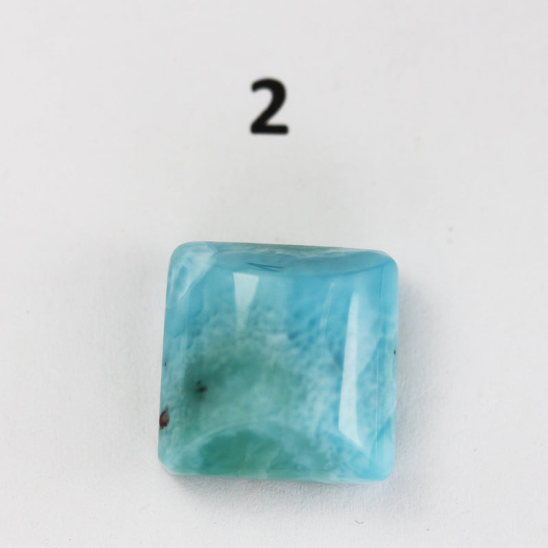 100% Natural Dominican Larimar Rectangle Loose Gemstones Pendant Beads ( no hole) ,13-20mm*14-28mm, 2.4-4.5g each piece