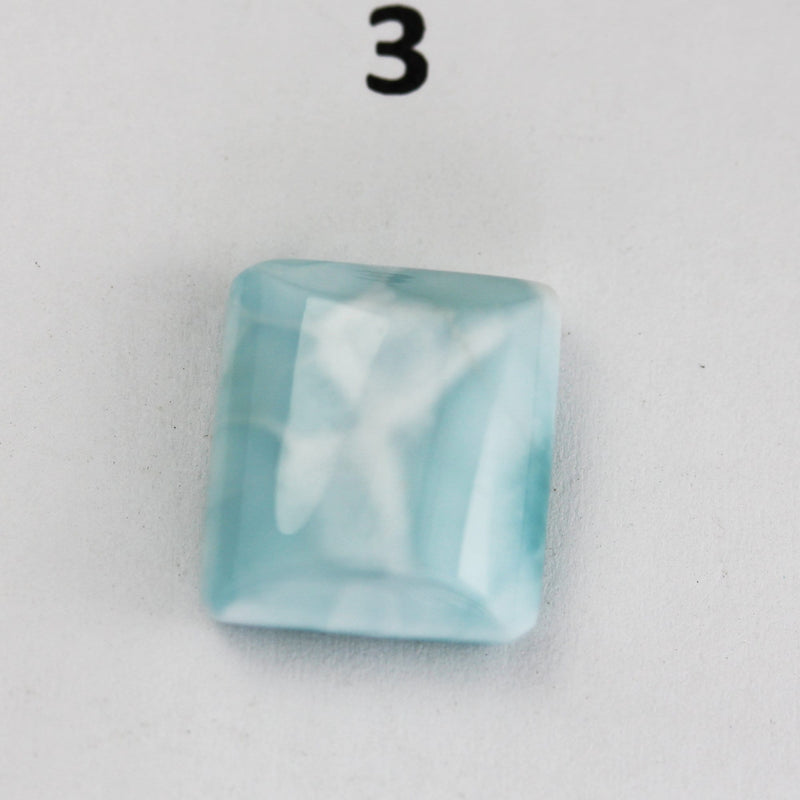 100% Natural Dominican Larimar Rectangle Loose Gemstones Pendant Beads ( no hole) ,13-20mm*14-28mm, 2.4-4.5g each piece