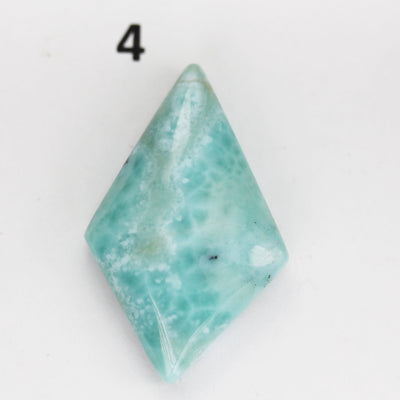 100% Natural Dominican Larimar Rectangle Loose Gemstones Pendant Beads ( no hole) ,13-20mm*14-28mm, 2.4-4.5g each piece