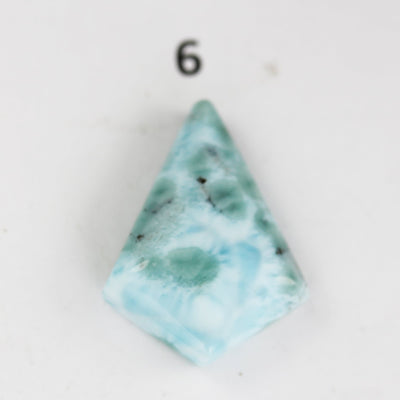 100% Natural Dominican Larimar Rectangle Loose Gemstones Pendant Beads ( no hole) ,13-20mm*14-28mm, 2.4-4.5g each piece