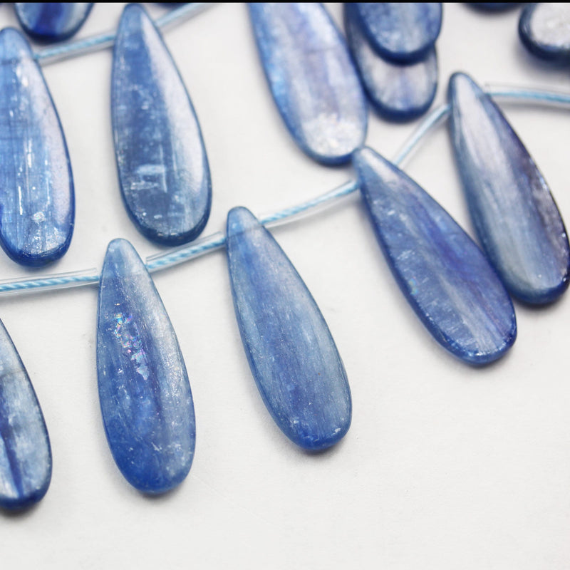 Natural Kyanite, 10*29mm Natural Kyanite Teardrop Gemstone Beads, 3mm thick,1mm hole