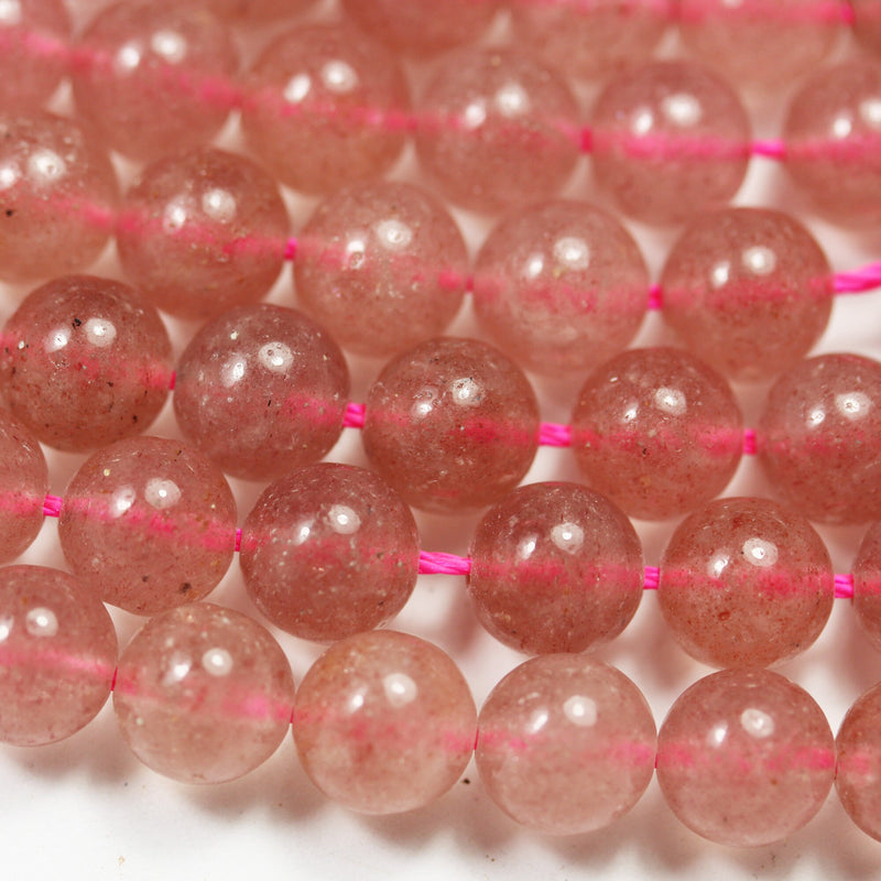 Natural Strawberry Quartz,6mm Round Natural  Gemstone Strands, 16 inch , 0.6mm hole, about 60 beads