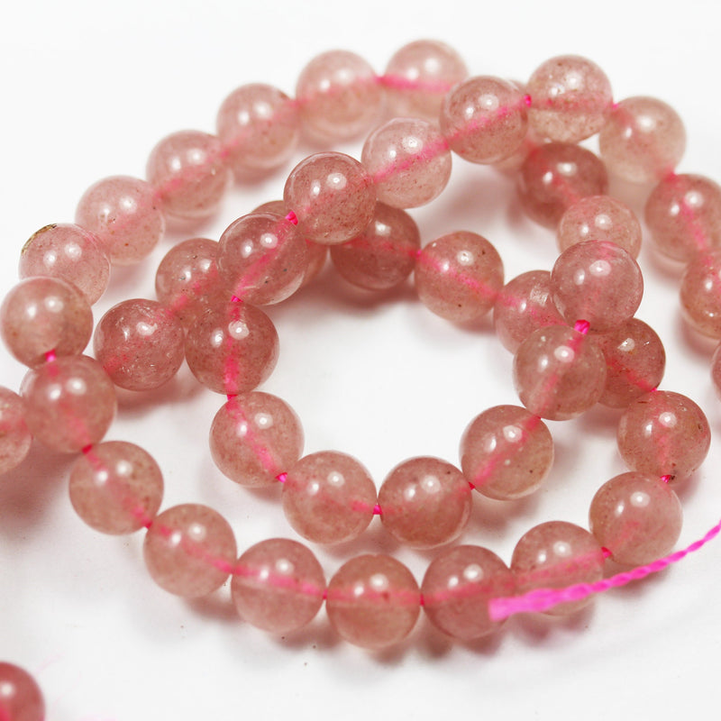 Natural Strawberry Quartz,6mm Round Natural  Gemstone Strands, 16 inch , 0.6mm hole, about 60 beads