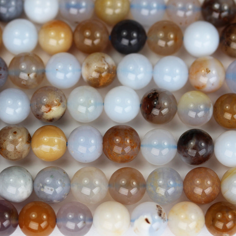 Blue lace agate, 8mm Round Agate Gemstone Strand ,One full strand , hole 1mm, about 50beads