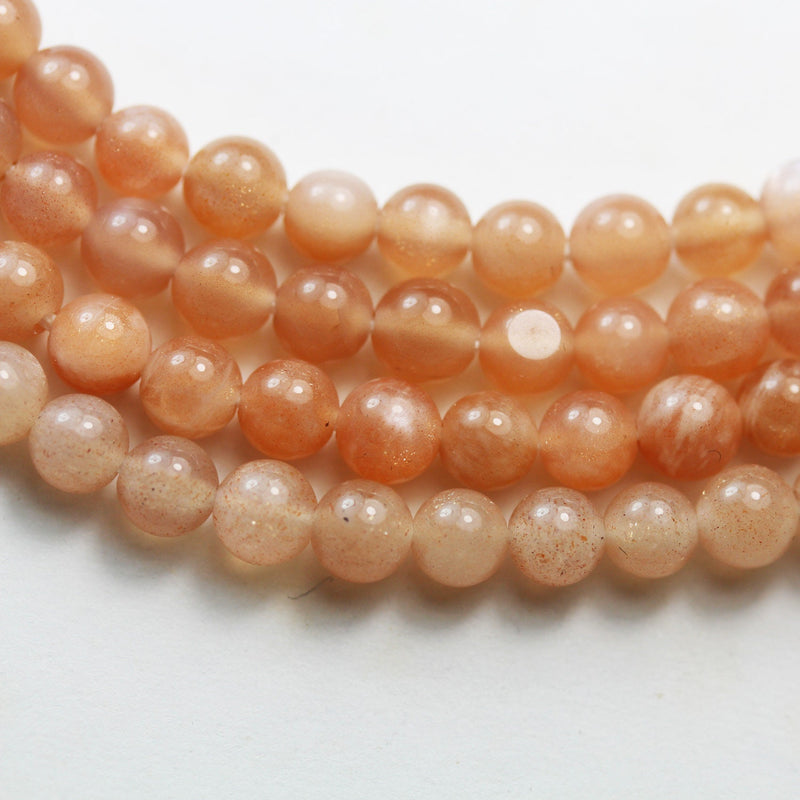 Orange Moonstone,  4mm Round Gemstone Strand,One full strand, hole 0.6mm, about 100 beads