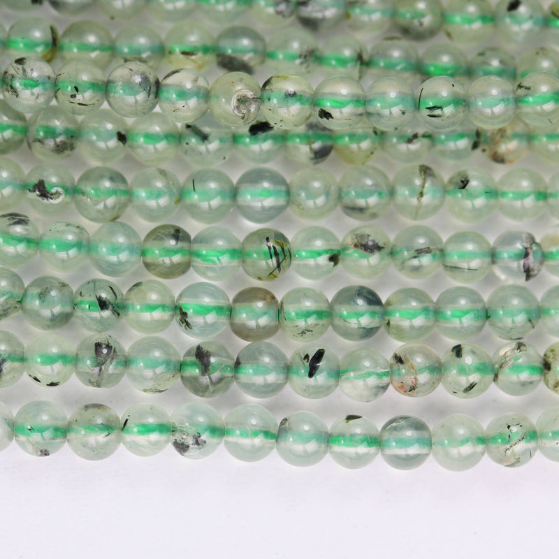 Prehnite, 4mm round Gemstone Beads ,One full strand ,15.5 inch,0.8mm hole