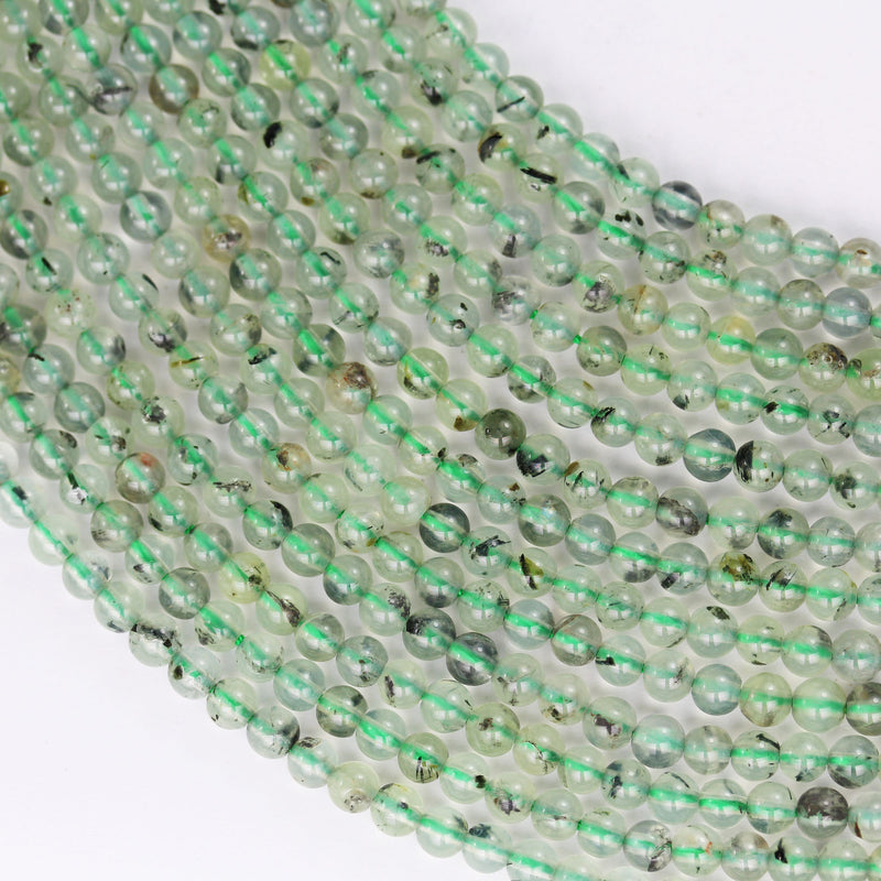 Prehnite, 4mm round Gemstone Beads ,One full strand ,15.5 inch,0.8mm hole