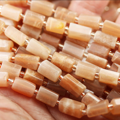 Natural Sunstone , 12*8mm Natural Gemstone tube beads,One full strand 16 Inch, hole 1mm