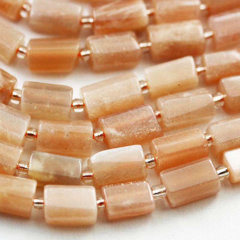 Natural Sunstone , 12*8mm Natural Gemstone tube beads,One full strand 16 Inch, hole 1mm