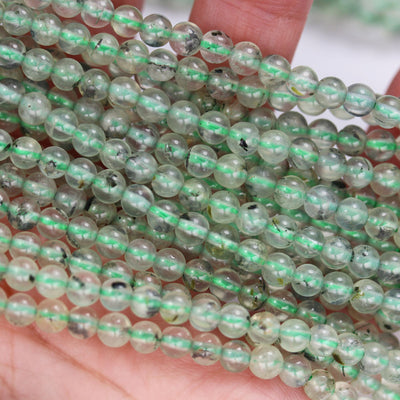 Prehnite, 4mm round Gemstone Beads ,One full strand ,15.5 inch,0.8mm hole