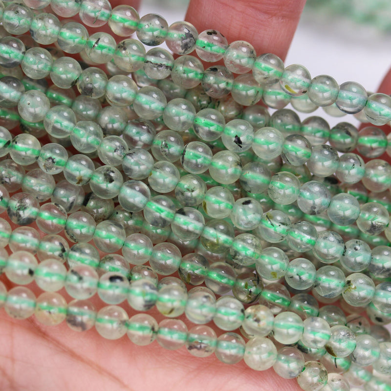 Prehnite, 4mm round Gemstone Beads ,One full strand ,15.5 inch,0.8mm hole