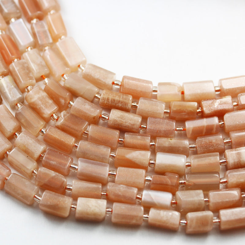 Natural Sunstone , 12*8mm Natural Gemstone tube beads,One full strand 16 Inch, hole 1mm