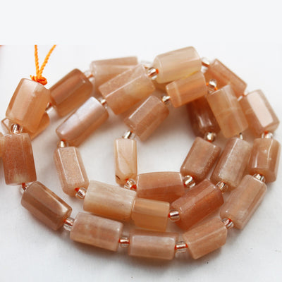 Natural Sunstone , 12*8mm Natural Gemstone tube beads,One full strand 16 Inch, hole 1mm