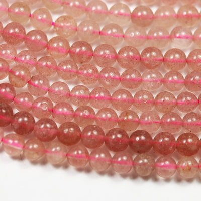 Natural Strawberry Quartz,8mm Round Natural  Gemstone Strands, 16 inch , 1mm hole, about 50 beads