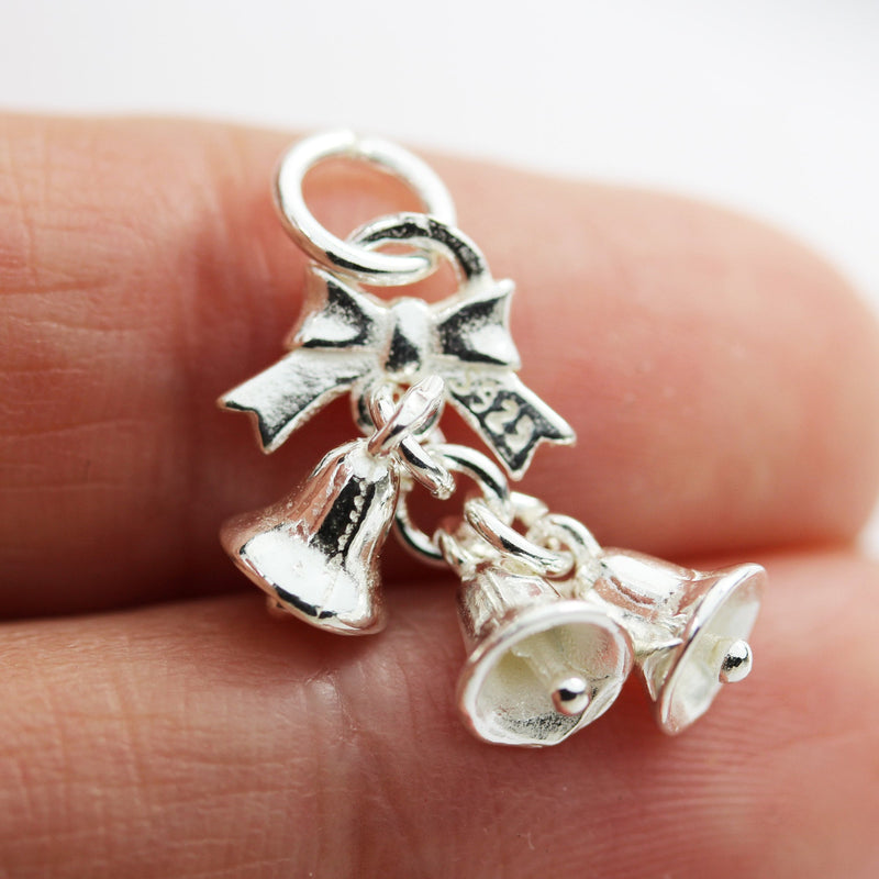 Charms 1pc 925 Sterling Silver Jewellery findings Charm Beads , 21*13mm Bell Charm , with 6mm closed jump ring