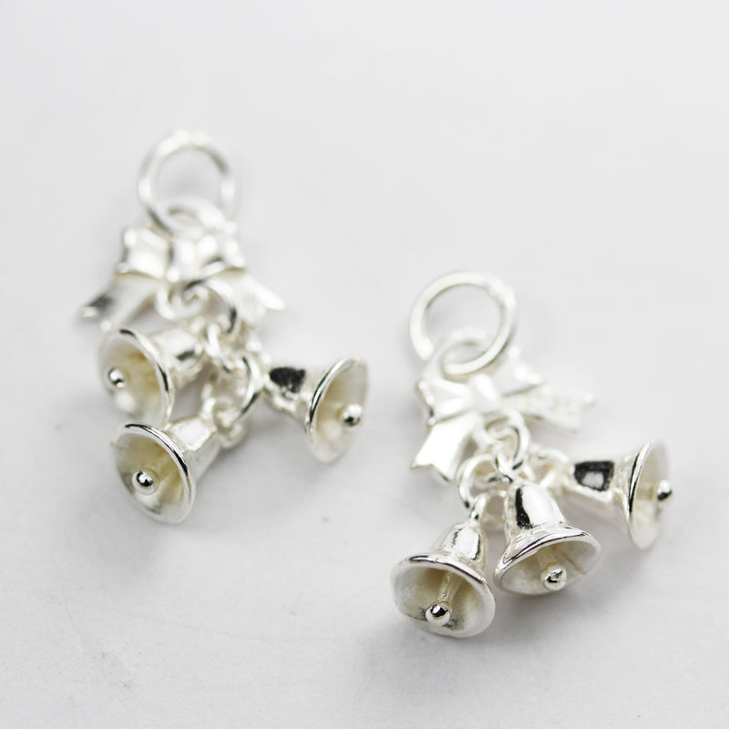 Charms 1pc 925 Sterling Silver Jewellery findings Charm Beads , 21*13mm Bell Charm , with 6mm closed jump ring