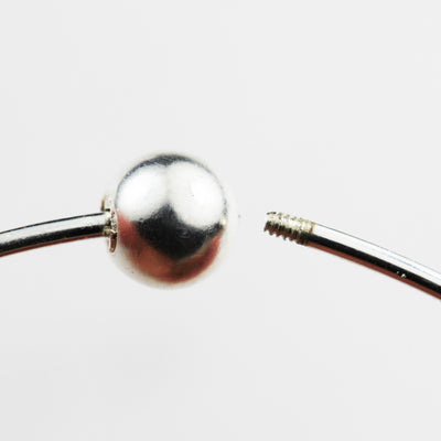 Silver Bracelet Bangle Bracelet 925 Sterling Silver with Open Screw for Easy Making Charm Bracelet ,1mm Wire, 7 inches