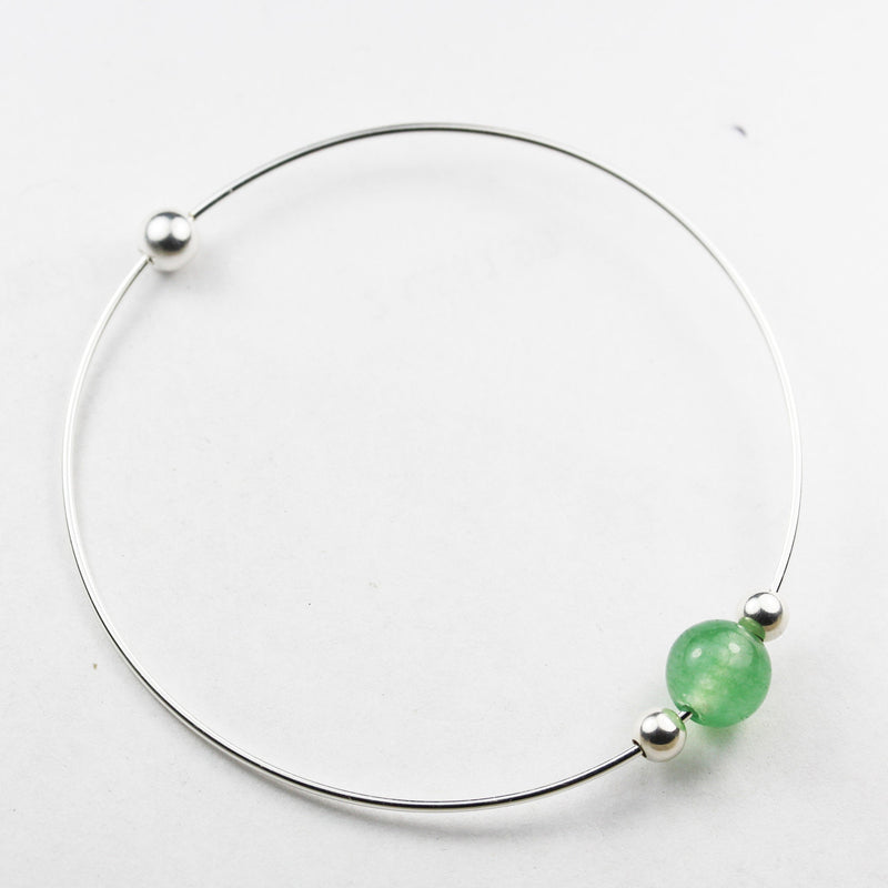 Silver Bracelet Bangle Bracelet 925 Sterling Silver with Open Screw for Easy Making Charm Bracelet ,1mm Wire, 7 inches