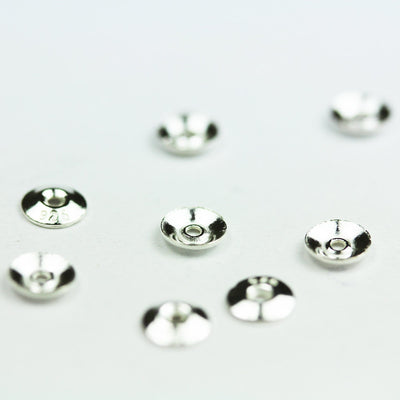 Bead Cap 20pcs 925 Sterling silver Jewelry Findings Bead cap,5mm Circle cap,1mm Height, 1mm hole