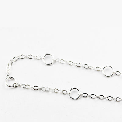 925 sterling silver chain for easy making charm anklet, 7.5inch +2 inch extension bracelet chain,1mm thickness