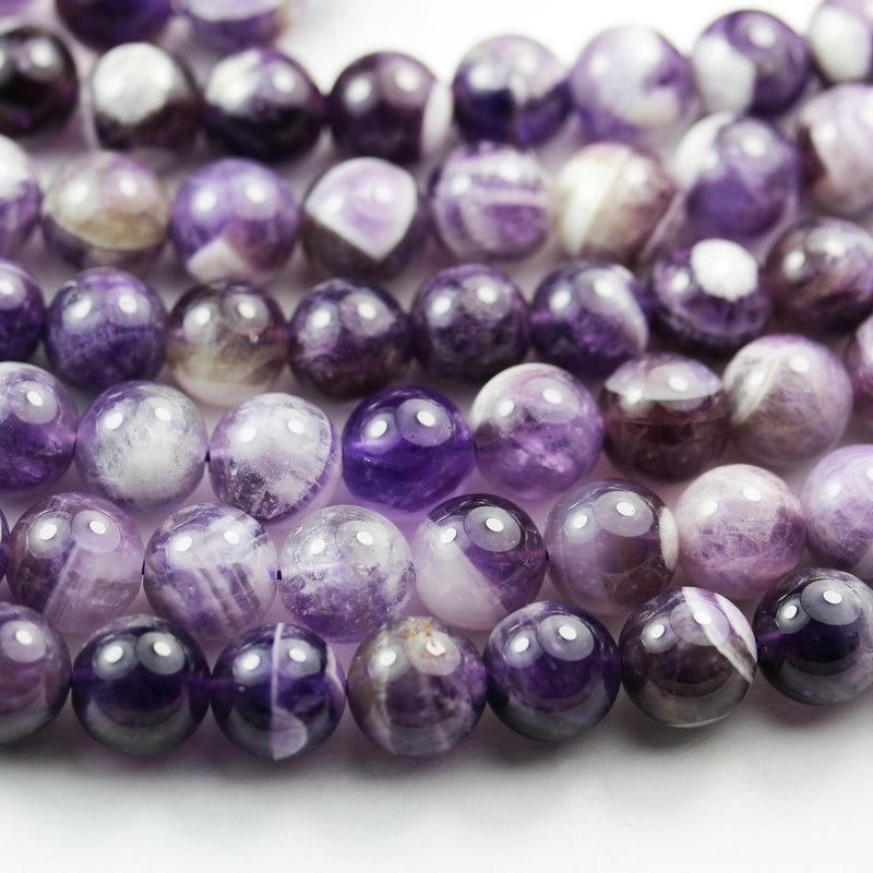 Amethyst,6/8/10mm Round Natural Gemstone Beads One full strand ,about 65/50/40pcspcs beads , 16"