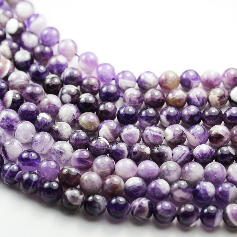 Amethyst,6/8/10mm Round Natural Gemstone Beads One full strand ,about 65/50/40pcspcs beads , 16"