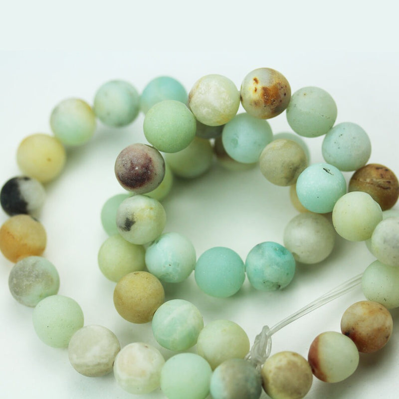 Matte Amazonite, 10mm Round Gemstone Strand, One full strand ,about 40beads,hole1mm,15.5"