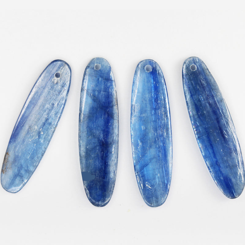 Kyanite, One pair 31* 8mm Oval Natural Gemstone Beads, Earring making drop, 2mm thick, hole1mm