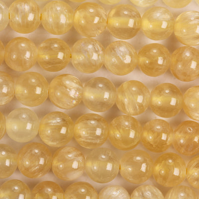 Natural Yellow Calcite, 6mm  round  gemstone,One full strand 65 beads , Gemstone beads, 16", 1mm hole