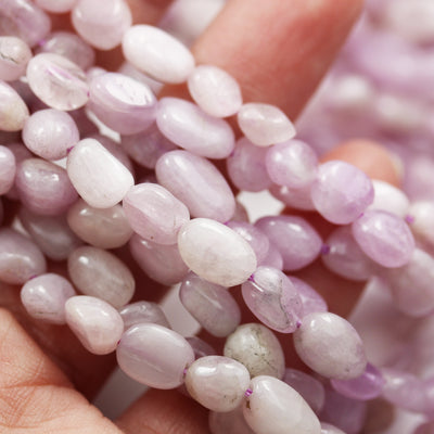 Natural Kunzite, 8mm *10-12mm Nugget Shape  Gemstone, One full strand, about 45Beads, 16" , 1mm hole