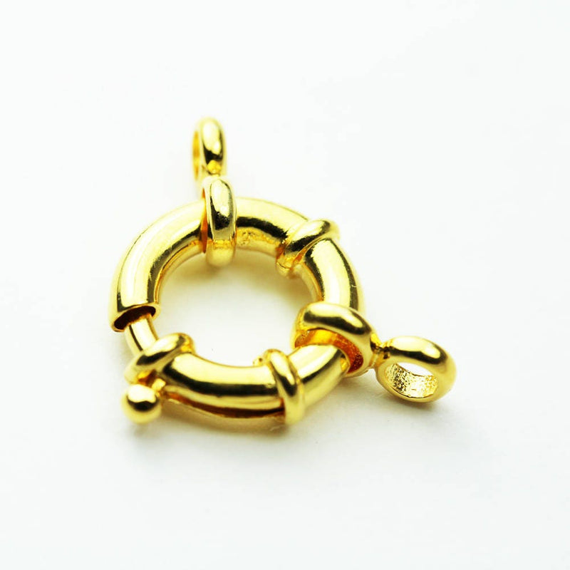 Gold Vermeil Style 1pc 12mm Springring 18k Gold on 925Sterling jewellery findings,12mm Circle with 5mm ring