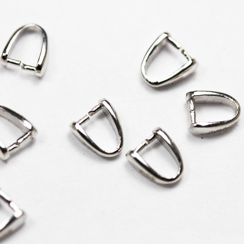 4pcs 925 Sterling silver Jewellery Findings Ice Pick  Bails, 6*8mm,3.5mm inner wide