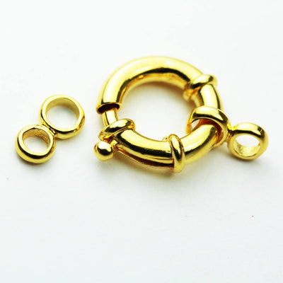 Gold Vermeil Style 1pc 12mm Springring 18k Gold on 925Sterling jewellery findings,12mm Circle with 5mm ring