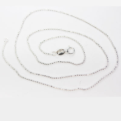 Chain Necklaces 1pc 16/18" 925 Sterling Silver  Ball Chain/Bead Chain Jewellery Necklace,1 mm chain, 16/18Inches, 5mm Ring clasp